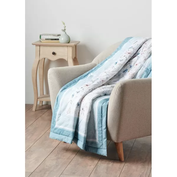 Maison d Hermine Imperfection Cotton Throw Blanket Bohemian Bedding Lightweight and Breathable for Couch Sofa Bed Travel 50x6060x80 16  Ice Florals