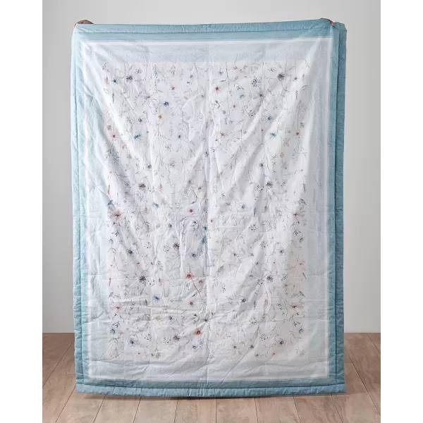 Maison d Hermine Imperfection Cotton Throw Blanket Bohemian Bedding Lightweight and Breathable for Couch Sofa Bed Travel 50x6060x80 16  Ice Florals