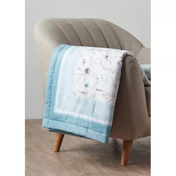 Maison d Hermine Imperfection Cotton Throw Blanket Bohemian Bedding Lightweight and Breathable for Couch Sofa Bed Travel 50x6060x80 16  Ice Florals