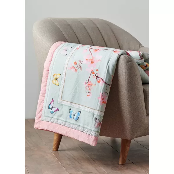 Maison d Hermine Imperfection Cotton Throw Blanket Bohemian Bedding Lightweight and Breathable for Couch Sofa Bed Travel 50x6060x80 17  Blossoms in Spring