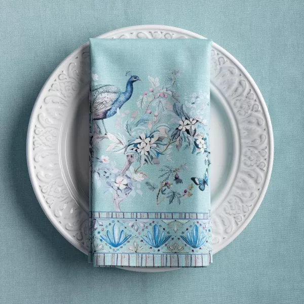 Maison d Hermine Napkin 100 Combed Cotton Premium Cloth Napkin Decorative Washable Napkins Set of 4 for Home Kitchen Dining Parties amp Camping  Peacock Utopia  Pastel Turquoise 20X20Maison d Hermine Napkin 100 Combed Cotton Premium Cloth Napkin Decorative Washable Napkins Set of 4 for Home Kitchen Dining Parties amp Camping  Peacock Utopia  Pastel Turquoise 20X20