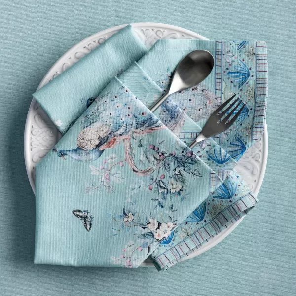 Maison d Hermine Napkin 100 Combed Cotton Premium Cloth Napkin Decorative Washable Napkins Set of 4 for Home Kitchen Dining Parties amp Camping  Peacock Utopia  Pastel Turquoise 20X20Maison d Hermine Napkin 100 Combed Cotton Premium Cloth Napkin Decorative Washable Napkins Set of 4 for Home Kitchen Dining Parties amp Camping  Peacock Utopia  Pastel Turquoise 20X20