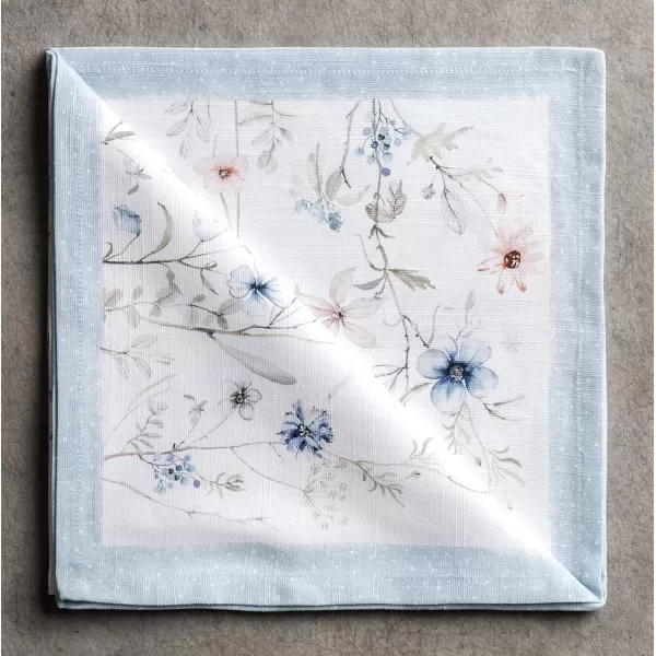 Maison d Hermine Napkin 100 Cotton 20 Inch x 20 Inch Set of 4 Dinner Napkins Decorative Washable Cloth Napkin for Gifts Dining Buffet Party Christmas TraditionThanksgivingChristmas13  Ice Florals