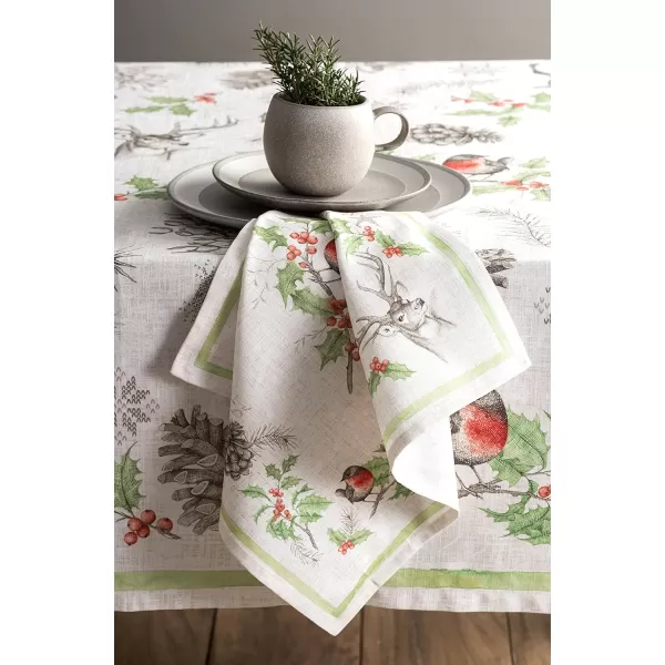 Maison d Hermine Napkin 100 Cotton 20 Inch x 20 Inch Set of 4 Dinner Napkins Decorative Washable Cloth Napkin for Gifts Dining Buffet Party Christmas TraditionThanksgivingChristmas27  Christmas Dew