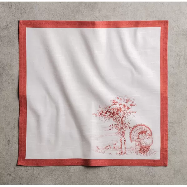 Maison d Hermine Napkin 100 Cotton 20 Inch x 20 Inch Set of 4 Dinner Napkins Decorative Washable Cloth Napkin for Gifts Dining Buffet Party Christmas TraditionThanksgivingChristmas33  Holy Jouy  Red