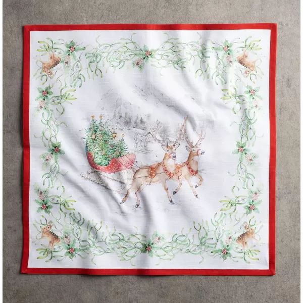 Maison d Hermine Napkin 100 Cotton 20 Inch x 20 Inch Set of 4 Dinner Napkins Decorative Washable Cloth Napkin for Gifts Dining Buffet Party Christmas TraditionThanksgivingChristmas36  Christmas Tradition