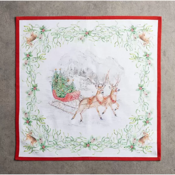 Maison d Hermine Napkin 100 Cotton 20 Inch x 20 Inch Set of 4 Dinner Napkins Decorative Washable Cloth Napkin for Gifts Dining Buffet Party Christmas TraditionThanksgivingChristmas36  Christmas Tradition