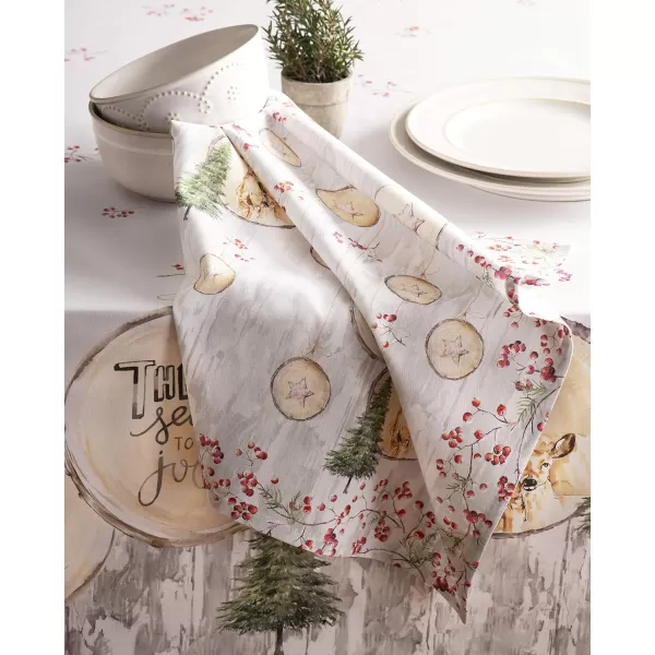 Maison d Hermine Napkin 100 Cotton 20 Inch x 20 Inch Set of 4 Dinner Napkins Decorative Washable Cloth Napkin for Gifts Dining Buffet Party Christmas TraditionThanksgivingChristmas28  Mountain Life