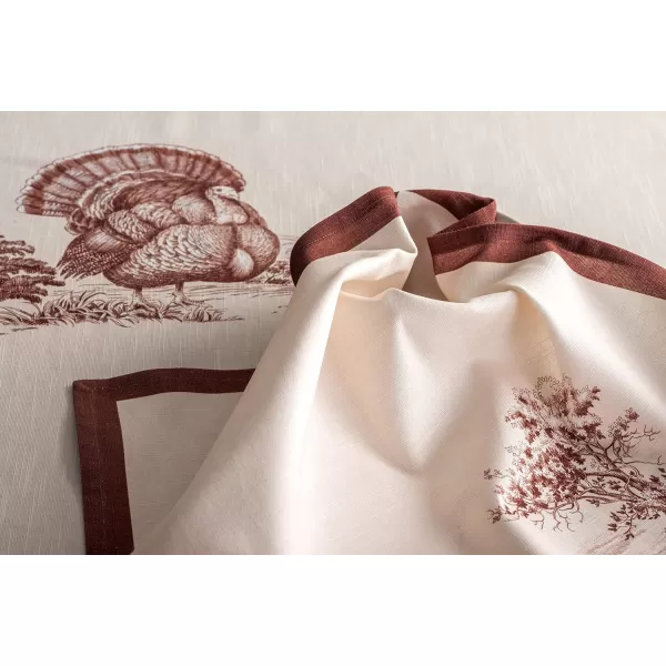 Maison d Hermine Napkin 100 Cotton 20 Inch x 20 Inch Set of 4 Dinner Napkins Decorative Washable Cloth Napkin for Gifts Dining Buffet Party Christmas TraditionThanksgivingChristmas31  Holy Jouy  Brown