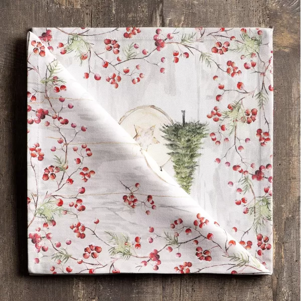 Maison d Hermine Napkin 100 Cotton 20 Inch x 20 Inch Set of 4 Dinner Napkins Decorative Washable Cloth Napkin for Gifts Dining Buffet Party Christmas TraditionThanksgivingChristmas28  Mountain Life