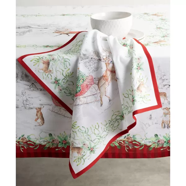 Maison d Hermine Napkin 100 Cotton 20 Inch x 20 Inch Set of 4 Dinner Napkins Decorative Washable Cloth Napkin for Gifts Dining Buffet Party Christmas TraditionThanksgivingChristmas36  Christmas Tradition