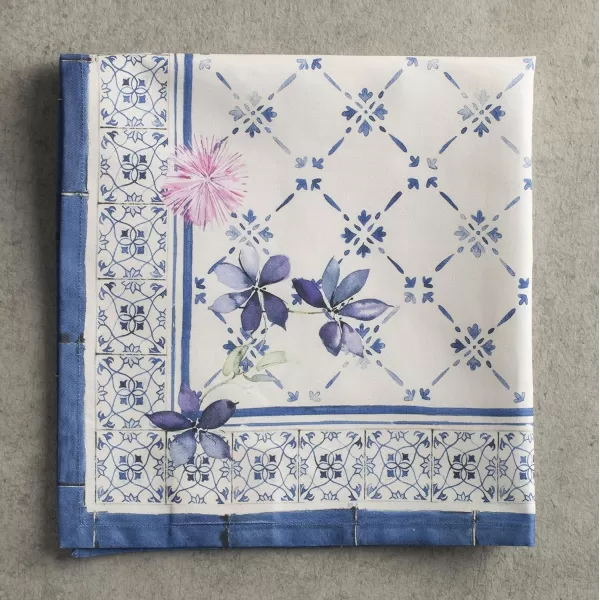 Maison d Hermine Napkins 20x20 100 Cotton Decorative Washable Table Cloth Napkin for Gifts Kitchen Party Wedding Restaurant amp Camping Indian Floral  SpringSummer Set of 402  Faience 20x20