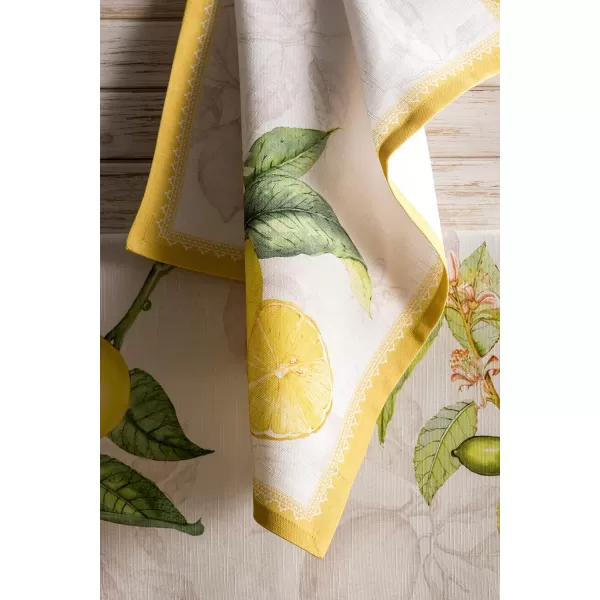 Maison d Hermine Napkins 20x20 100 Cotton Decorative Washable Table Cloth Napkin for Gifts Kitchen Party Wedding Restaurant amp Camping Indian Floral  SpringSummer Set of 404  Limoncello 20x20