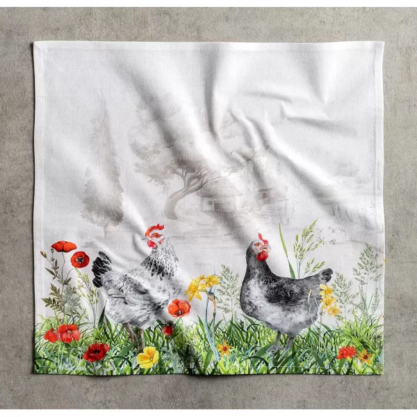 Maison d Hermine Napkins 20x20 100 Cotton Decorative Washable Table Cloth Napkin for Gifts Kitchen Party Wedding Restaurant amp Camping Indian Floral  SpringSummer Set of 425  Basse Cour 20x20