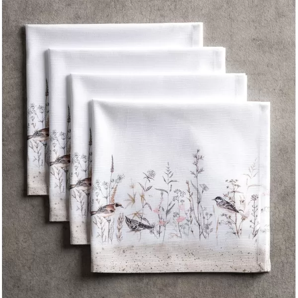 Maison d Hermine Napkins 20x20 100 Cotton Decorative Washable Table Cloth Napkin for Gifts Kitchen Party Wedding Restaurant amp Camping Indian Floral  SpringSummer Set of 429  Meadow Florals  Brown 20x20