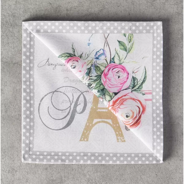 Maison d Hermine Napkins 20x20 100 Cotton Decorative Washable Table Cloth Napkin for Gifts Kitchen Party Wedding Restaurant amp Camping Indian Floral  SpringSummer Set of 433  Champ De Mars 20x20