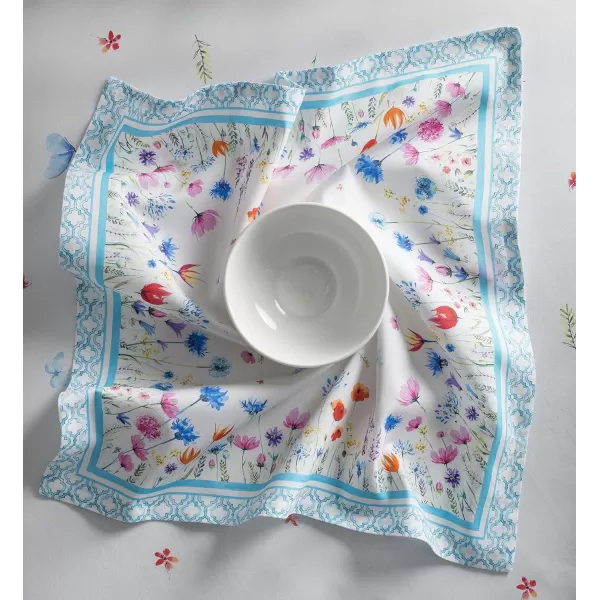 Maison d Hermine Napkins 20x20 100 Cotton Decorative Washable Table Cloth Napkin for Gifts Kitchen Party Wedding Restaurant amp Camping Indian Floral  SpringSummer Set of 421  Flower in the Field 20x20