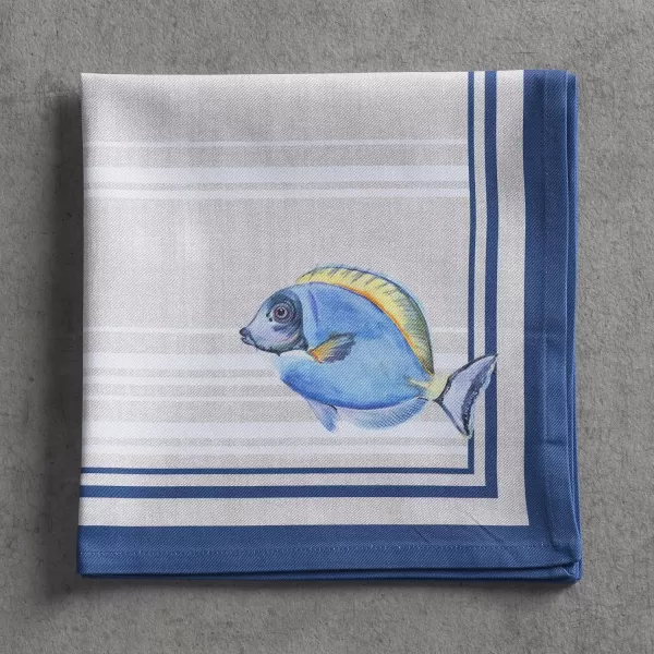 Maison d Hermine Napkins 20x20 100 Cotton Decorative Washable Table Cloth Napkin for Gifts Kitchen Party Wedding Restaurant amp Camping Indian Floral  SpringSummer Set of 442  Poisson 20x20