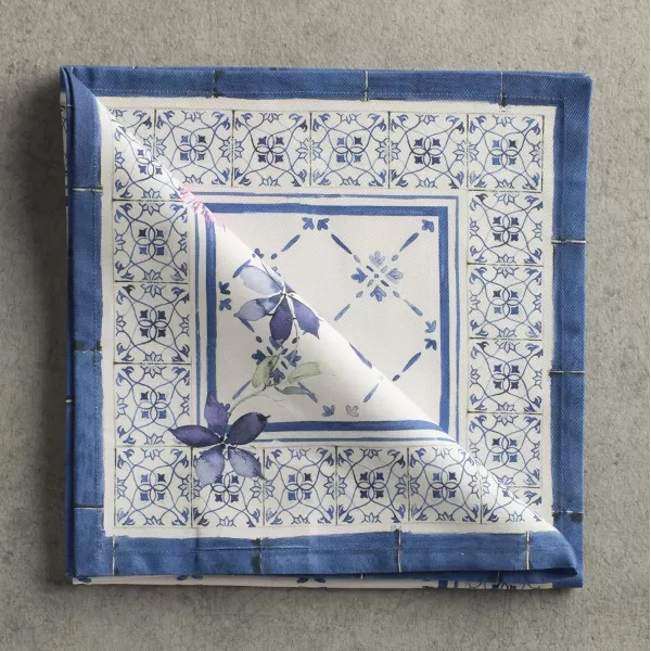 Maison d Hermine Napkins 20x20 100 Cotton Decorative Washable Table Cloth Napkin for Gifts Kitchen Party Wedding Restaurant amp Camping Indian Floral  SpringSummer Set of 402  Faience 20x20