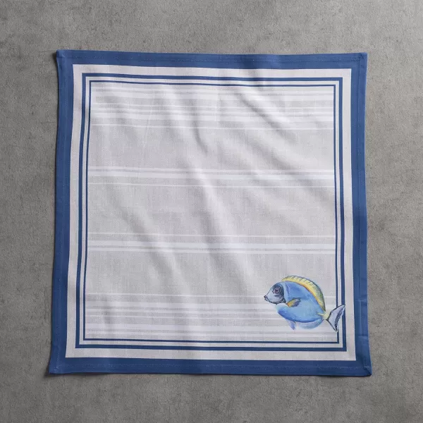 Maison d Hermine Napkins 20x20 100 Cotton Decorative Washable Table Cloth Napkin for Gifts Kitchen Party Wedding Restaurant amp Camping Indian Floral  SpringSummer Set of 442  Poisson 20x20