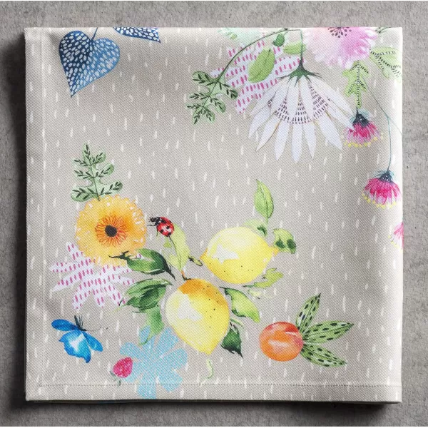 Maison d Hermine Napkins 20x20 100 Cotton Decorative Washable Table Cloth Napkin for Gifts Kitchen Party Wedding Restaurant amp Camping Indian Floral  SpringSummer Set of 419  Jardin Dete  Fog 20x20