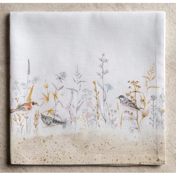 Maison d Hermine Napkins 20x20 100 Cotton Decorative Washable Table Cloth Napkin for Gifts Kitchen Party Wedding Restaurant amp Camping Indian Floral  SpringSummer Set of 435  Meadow Florals  Beige 20x20