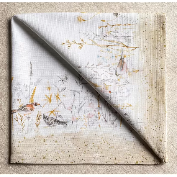 Maison d Hermine Napkins 20x20 100 Cotton Decorative Washable Table Cloth Napkin for Gifts Kitchen Party Wedding Restaurant amp Camping Indian Floral  SpringSummer Set of 435  Meadow Florals  Beige 20x20