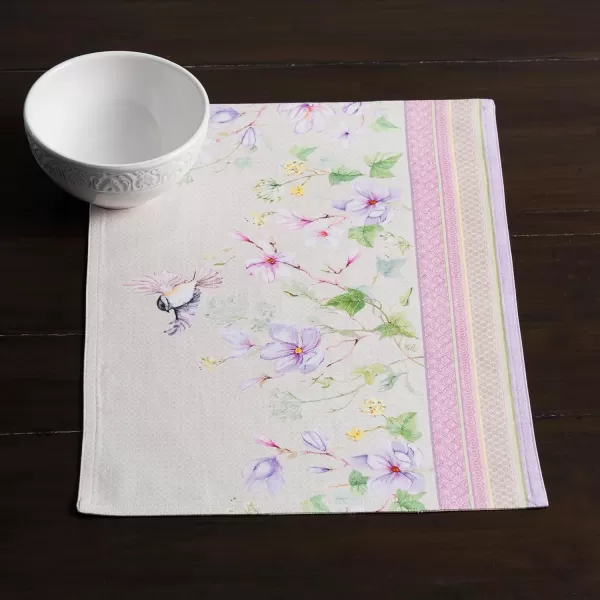 Maison d Hermine Placemat 100 Cotton Cloth Placemats Decorative Washable Placemats Home Kitchen Dining Cocktail Parties amp Camping Magnolia Mornings  SpringSummer Set of 4Set of 4 51  Magnolia Mornings