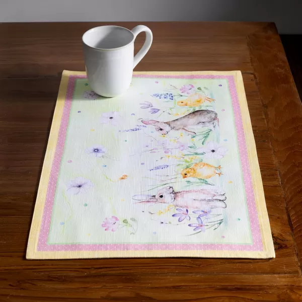 Maison d Hermine Placemats 100 Cotton Set of 4 Decorative Washable Table Cloth Placemat Dining Holidays Buffet Parties amp Wedding Use Citrus  SpringSummerSet of 4 50  Easter Zest
