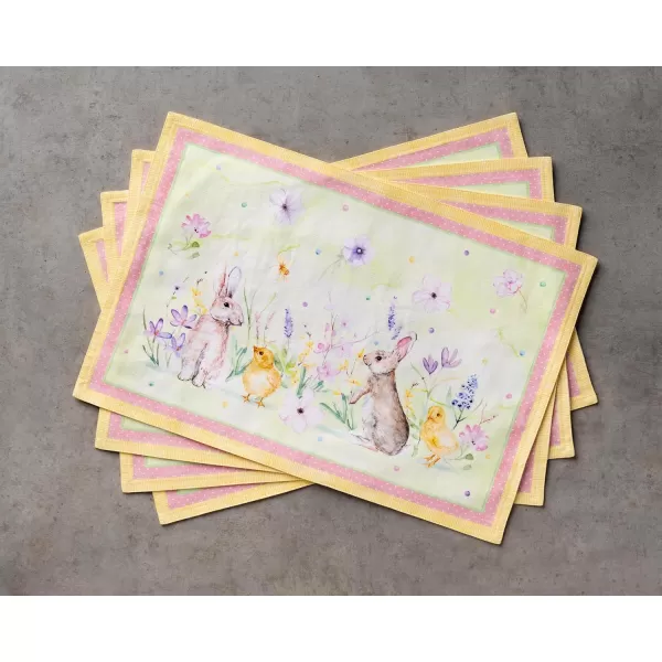 Maison d Hermine Placemats 100 Cotton Set of 4 Decorative Washable Table Cloth Placemat Dining Holidays Buffet Parties amp Wedding Use Citrus  SpringSummerSet of 4 50  Easter Zest