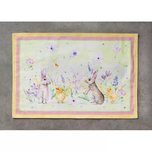 Maison d Hermine Placemats 100 Cotton Set of 4 Decorative Washable Table Cloth Placemat Dining Holidays Buffet Parties amp Wedding Use Citrus  SpringSummerSet of 4 50  Easter Zest