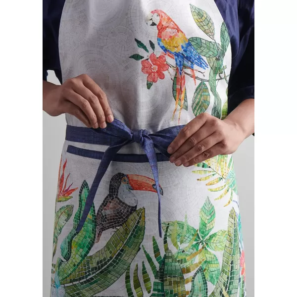 Maison d Hermine Premium 100 Combed Cotton Kitchen Apron with an Adjustable Neck with Long Ties for Women Men ChefMosaic