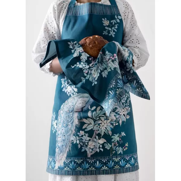 Maison d Hermine Premium 100 Combed Cotton Kitchen Apron with an Adjustable Neck with Long Ties for Women Men ChefPeacock Uthopia  Deep Sea