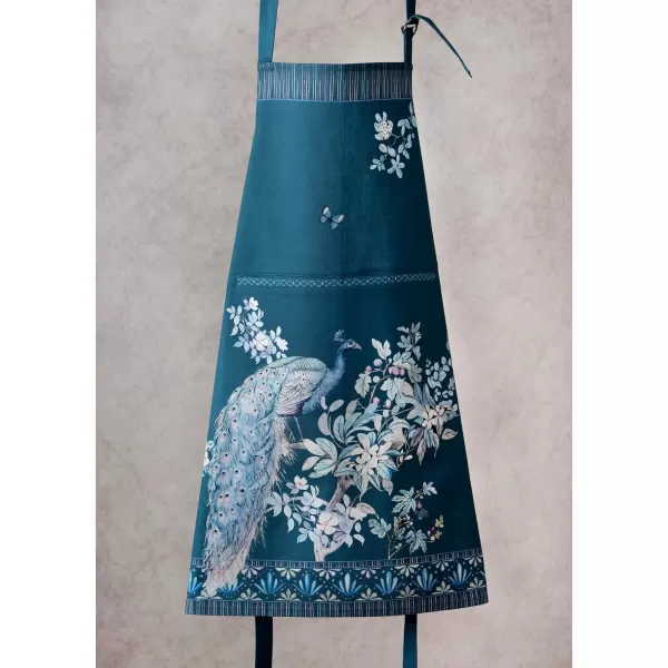 Maison d Hermine Premium 100 Combed Cotton Kitchen Apron with an Adjustable Neck with Long Ties for Women Men ChefPeacock Uthopia  Deep Sea