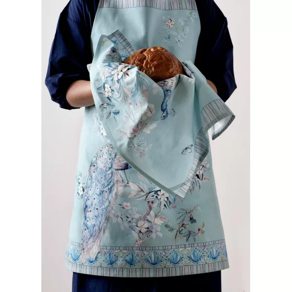 Maison d Hermine Premium 100 Combed Cotton Kitchen Apron with an Adjustable Neck with Long Ties for Women Men ChefPeacock Uthopia  Pastel Turquoise