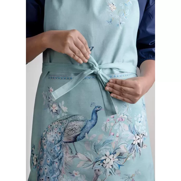 Maison d Hermine Premium 100 Combed Cotton Kitchen Apron with an Adjustable Neck with Long Ties for Women Men ChefPeacock Uthopia  Pastel Turquoise