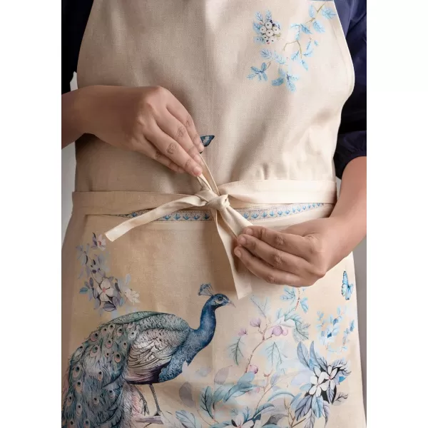 Maison d Hermine Premium 100 Combed Cotton Kitchen Apron with an Adjustable Neck with Long Ties for Women Men ChefPeacock Uthopia  Sandy Beach