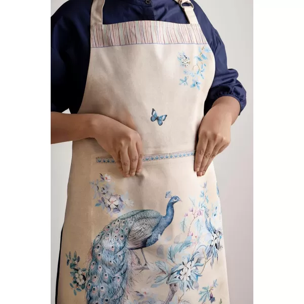Maison d Hermine Premium 100 Combed Cotton Kitchen Apron with an Adjustable Neck with Long Ties for Women Men ChefPeacock Uthopia  Sandy Beach