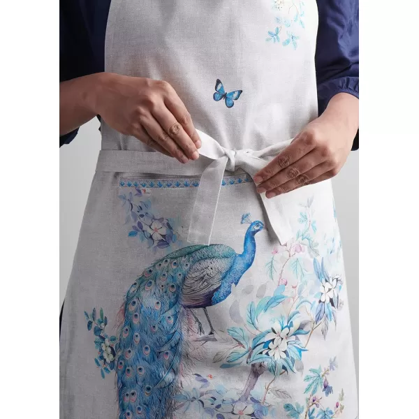 Maison d Hermine Premium 100 Combed Cotton Kitchen Apron with an Adjustable Neck with Long Ties for Women Men ChefPeacock Utopia