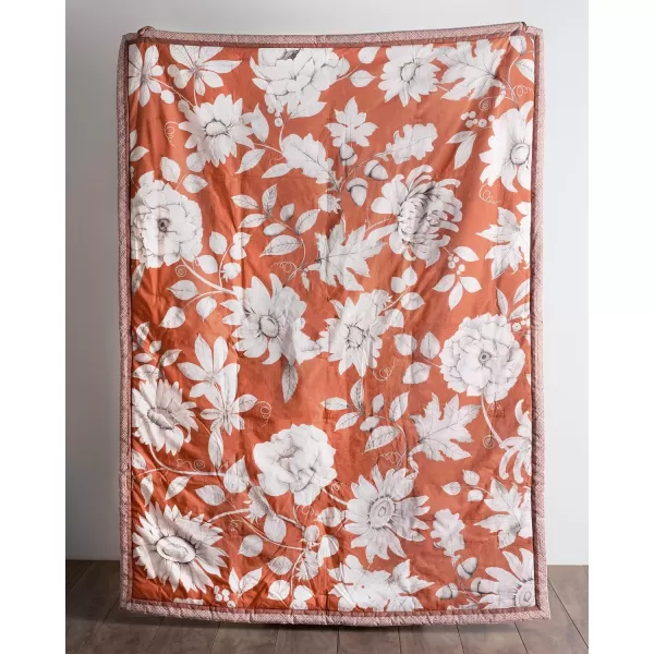 Maison d Hermine Pretty Autumn Cotton Throw Blanket Bohemian Bedding Lightweight and Breathable for Couch Sofa Bed Travel 50x6050X60 Pretty Autumn