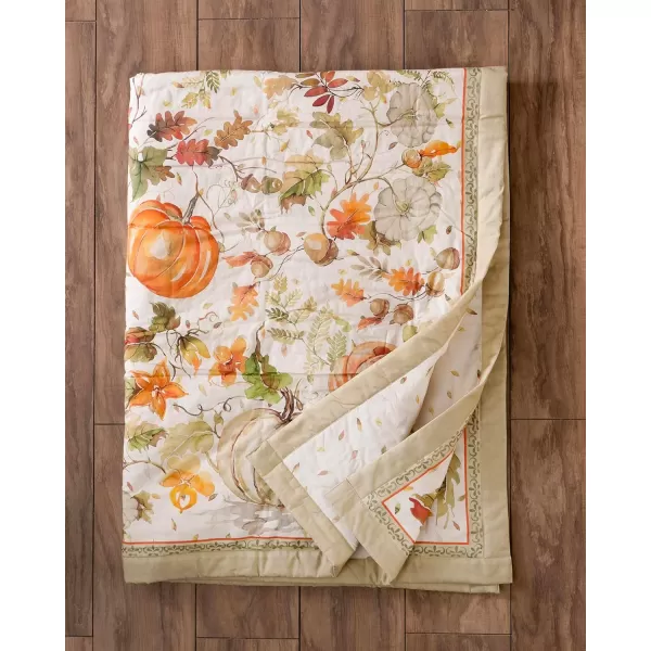 Maison d Hermine Pretty Autumn Cotton Throw Blanket Bohemian Bedding Lightweight and Breathable for Couch Sofa Bed Travel 50x6050x60 Pumpkin Passion