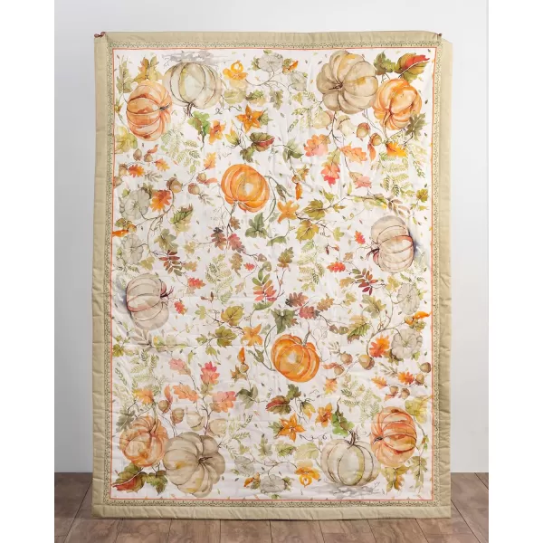Maison d Hermine Pretty Autumn Cotton Throw Blanket Bohemian Bedding Lightweight and Breathable for Couch Sofa Bed Travel 50x6050x60 Pumpkin Passion