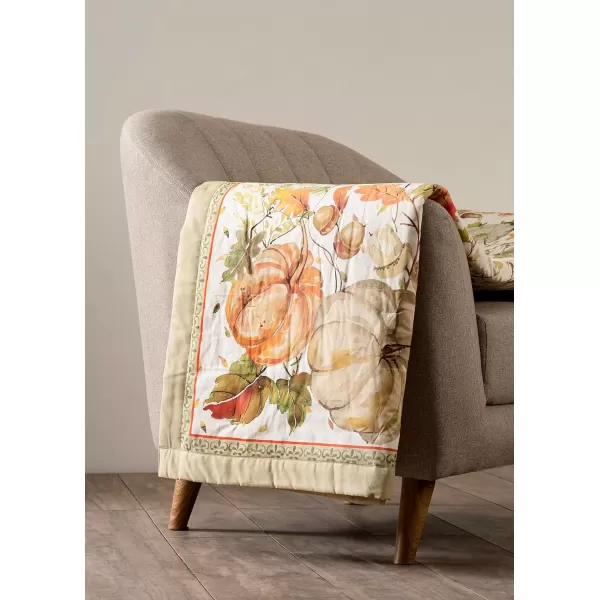 Maison d Hermine Pretty Autumn Cotton Throw Blanket Bohemian Bedding Lightweight and Breathable for Couch Sofa Bed Travel 50x6050x60 Pumpkin Passion