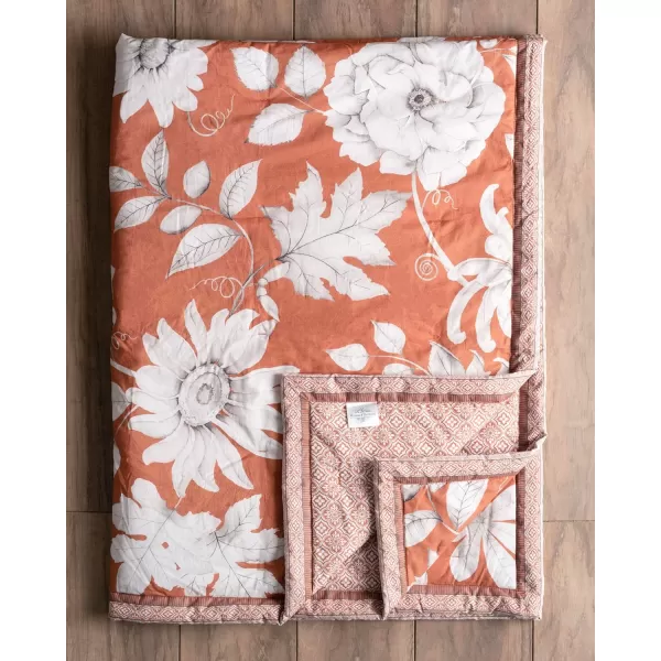 Maison d Hermine Pretty Autumn Cotton Throw Blanket Bohemian Bedding Lightweight and Breathable for Couch Sofa Bed Travel 50x6060X80 Pretty Autumn