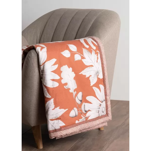 Maison d Hermine Pretty Autumn Cotton Throw Blanket Bohemian Bedding Lightweight and Breathable for Couch Sofa Bed Travel 50x6060X80 Pretty Autumn