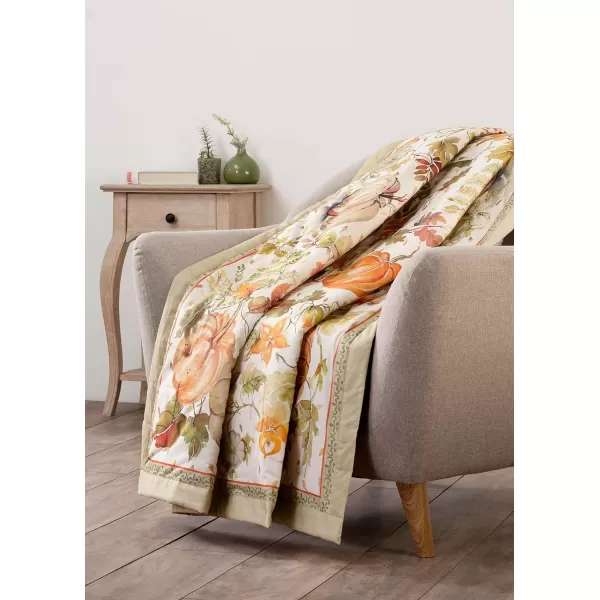 Maison d Hermine Pretty Autumn Cotton Throw Blanket Bohemian Bedding Lightweight and Breathable for Couch Sofa Bed Travel 50x6060x80 Pumpkin Passion