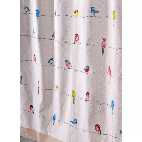 Maison d Hermine Shower Curtain 100 Cotton One Panel 70x72 Darkening Bath Shower Curtains Easy Hanging with 12 Button Holes for Bathrooms Tropiques01  Birdies on Wire