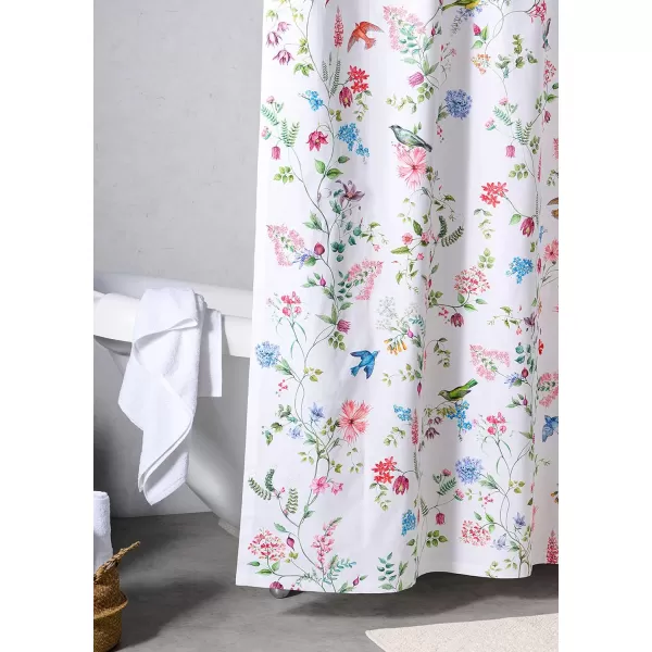 Maison d Hermine Shower Curtain 100 Cotton One Panel 70x72 Darkening Bath Shower Curtains Easy Hanging with 12 Button Holes for Bathrooms Tropiques02  Neo Ipomee