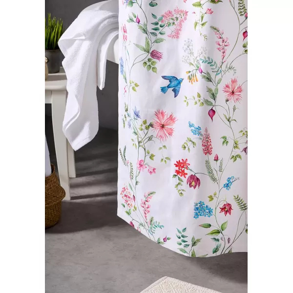 Maison d Hermine Shower Curtain 100 Cotton One Panel 70x72 Darkening Bath Shower Curtains Easy Hanging with 12 Button Holes for Bathrooms Tropiques02  Neo Ipomee
