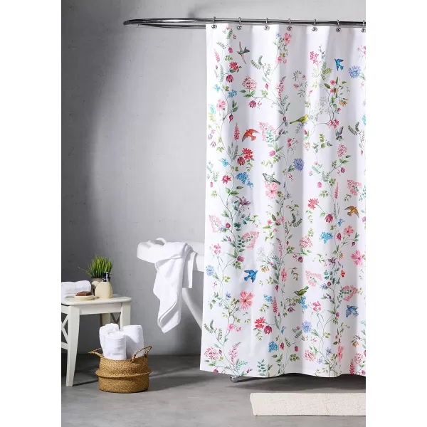 Maison d Hermine Shower Curtain 100 Cotton One Panel 70x72 Darkening Bath Shower Curtains Easy Hanging with 12 Button Holes for Bathrooms Tropiques02  Neo Ipomee